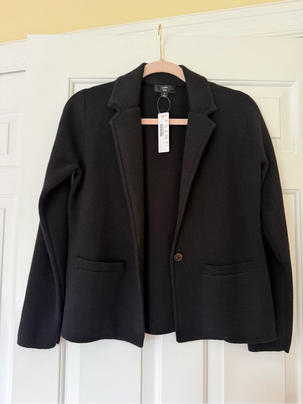 J Crew Black Single-Button Knit Blazer